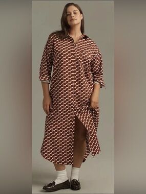 Maeve The Soren Long Sleeve Shirt Dress Size 1X